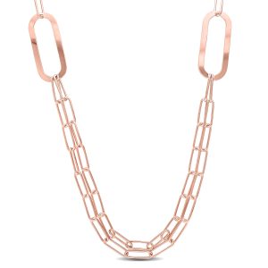 Mimi & Max Paperclip Kette Halskette aus vergoldetem Sterling Silber – 37 in