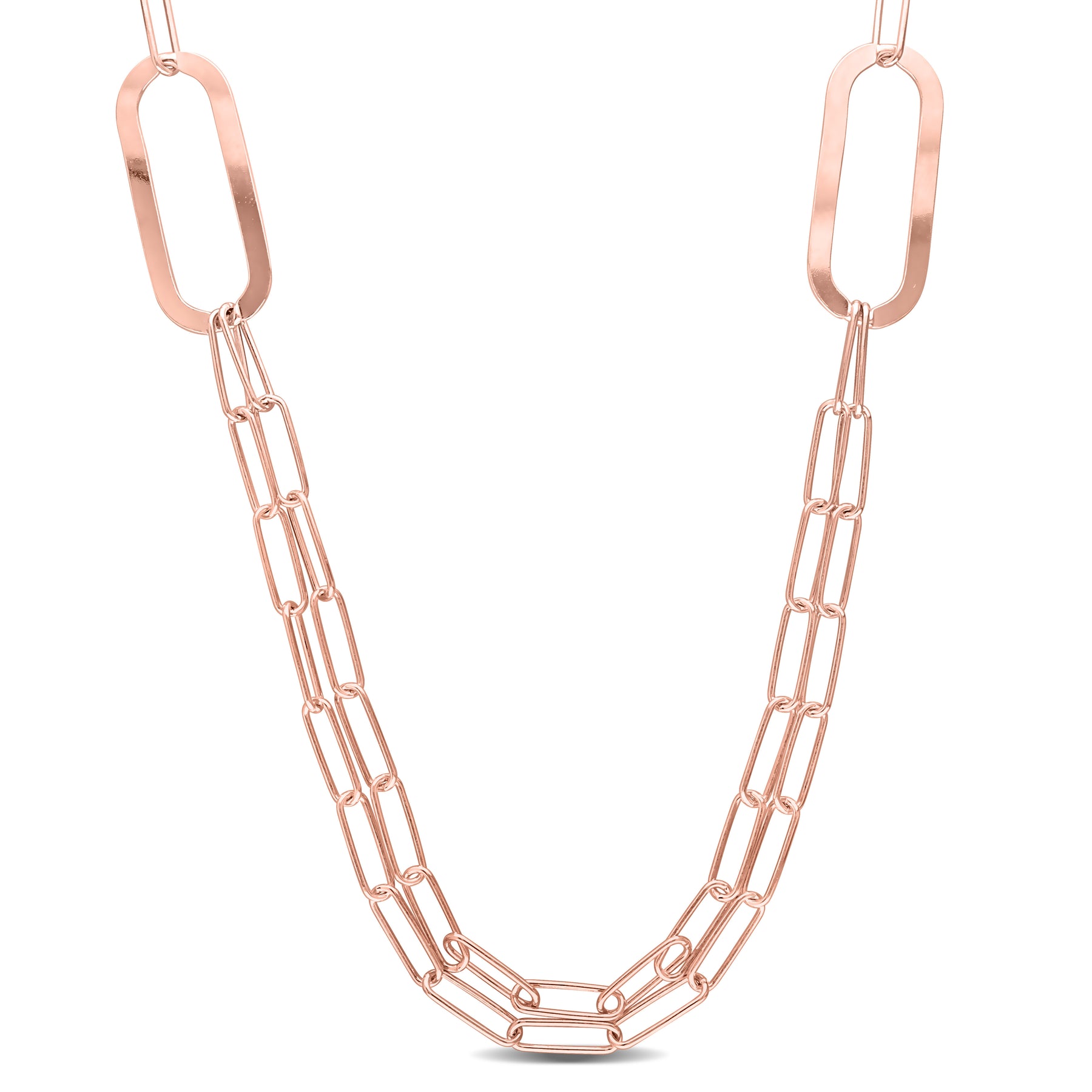 Mimi & Max Paperclip Kette Halskette aus vergoldetem Sterling Silber – 37 in