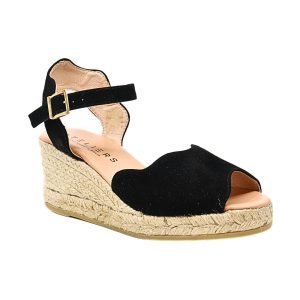 Damen Oase Keil Sandale in schwarz 7803954757692