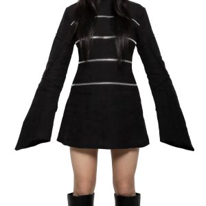 Sgt. Reißverschluss Kleid in schwarz 7803977891900