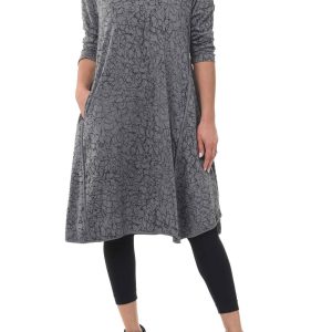Langarm langes Kleid in Canyon Squiggle 7803997978684