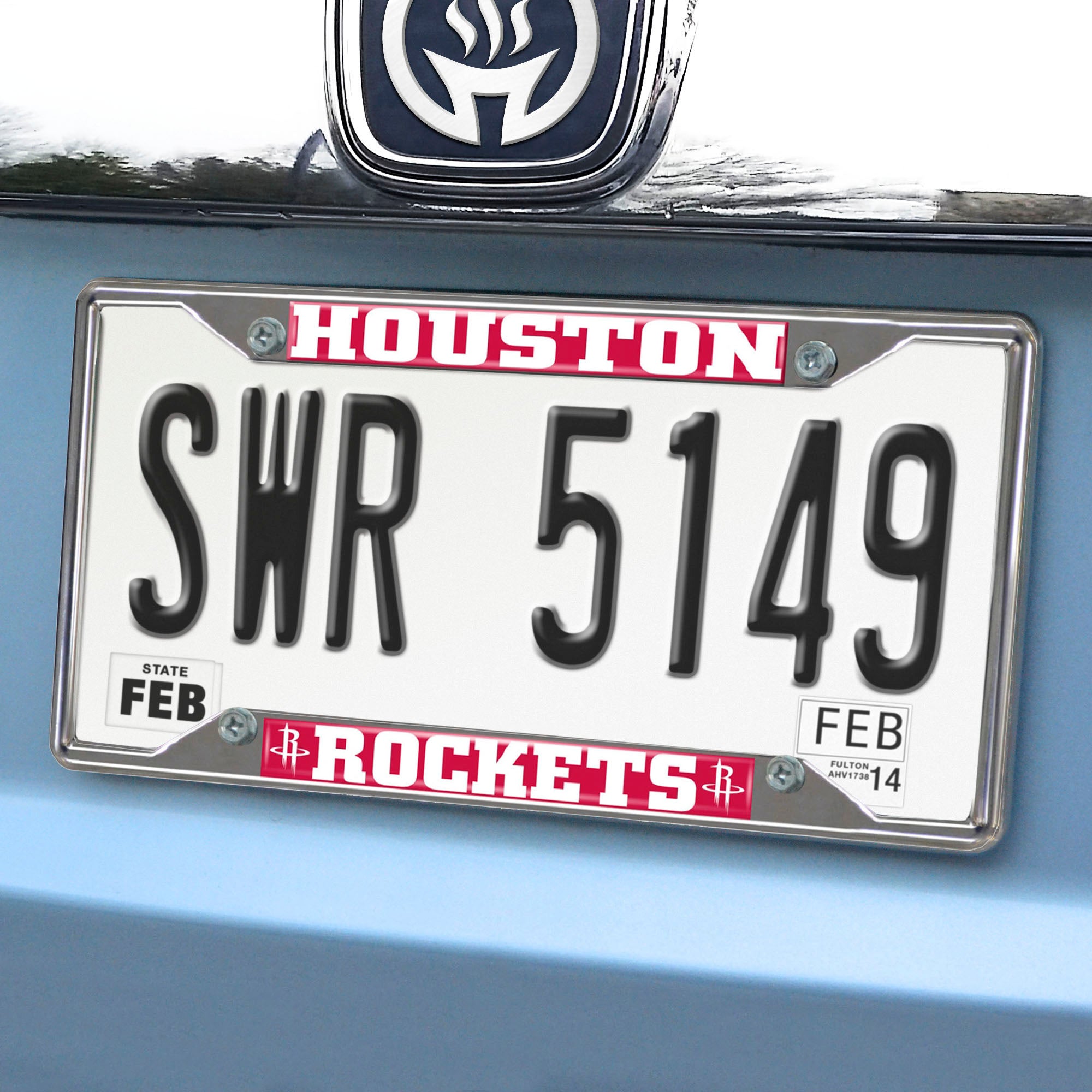 Fanmats Houston Rockets Chrom Metall Nummernschild Rahmen, 6,25′′ x 12,25′′