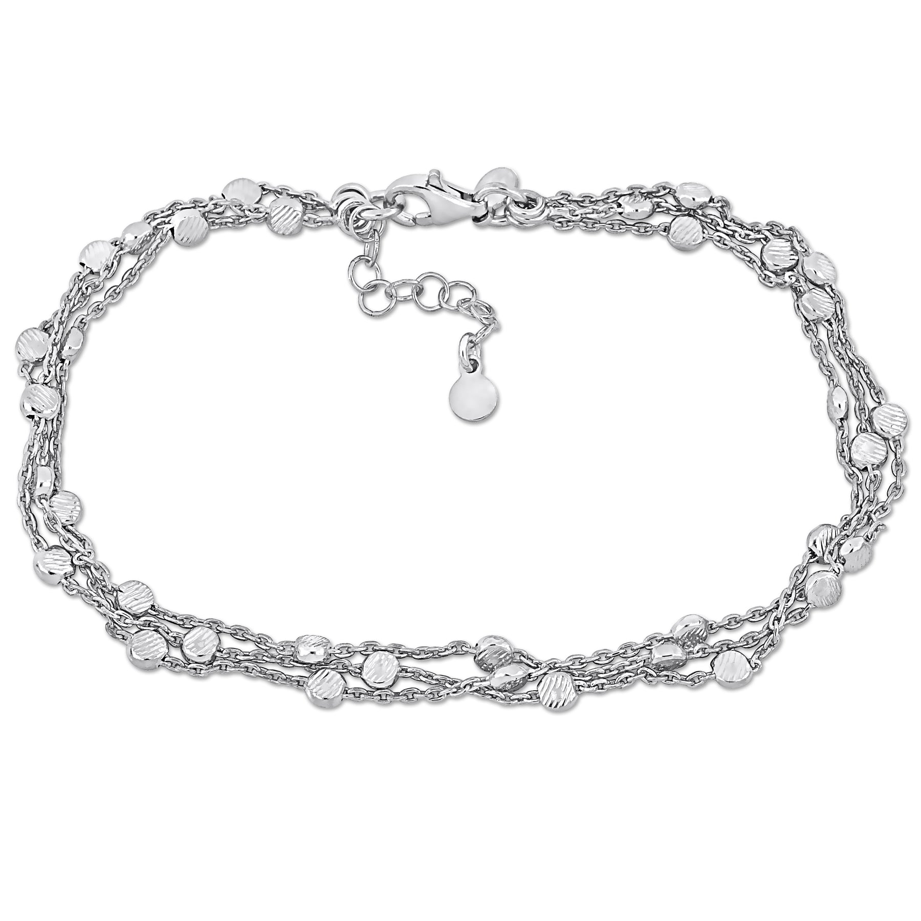 Mimi & Max Mehrfarbig-Strang Fußkettchen mit Sterling Silber Karabinerverschluss – 9 in