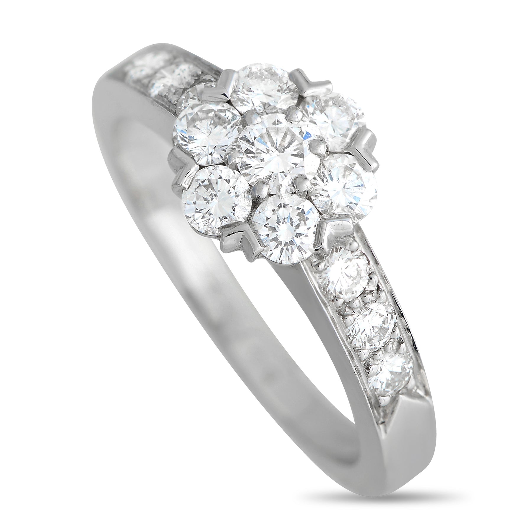 Van Cleef & Arpels 18 Karat Weißgold 0.65ct Diamant Fleurette Ring C10 -030824 VC10 -030824