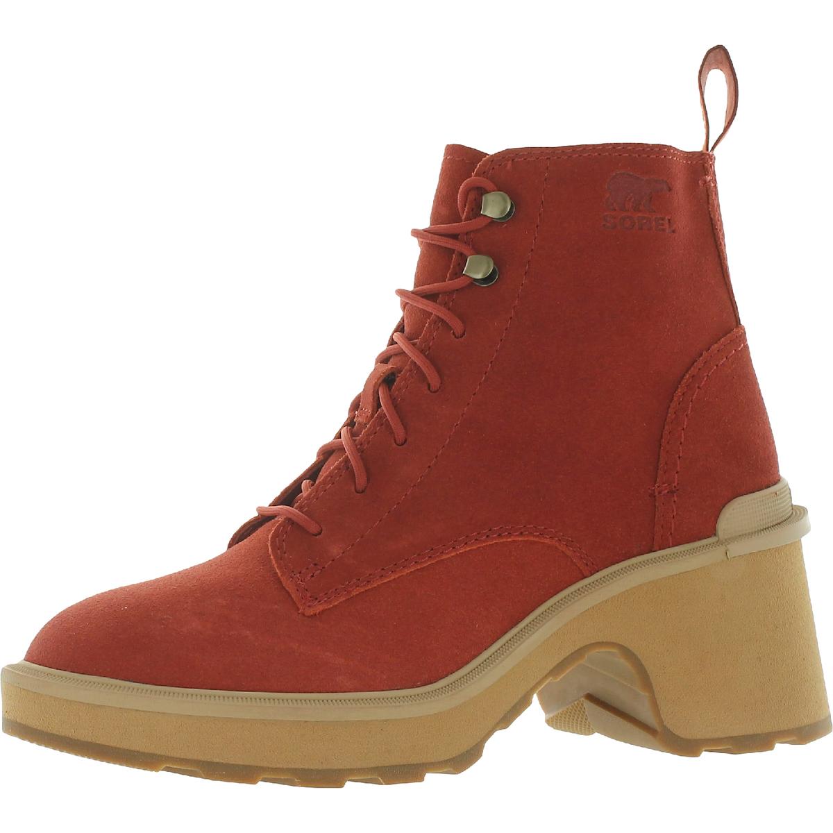 Hallo Linie Ferse Spitze Leder Schnürstiefeletten