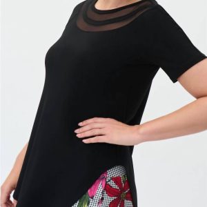 Contour Neckline Tunic in schwarz