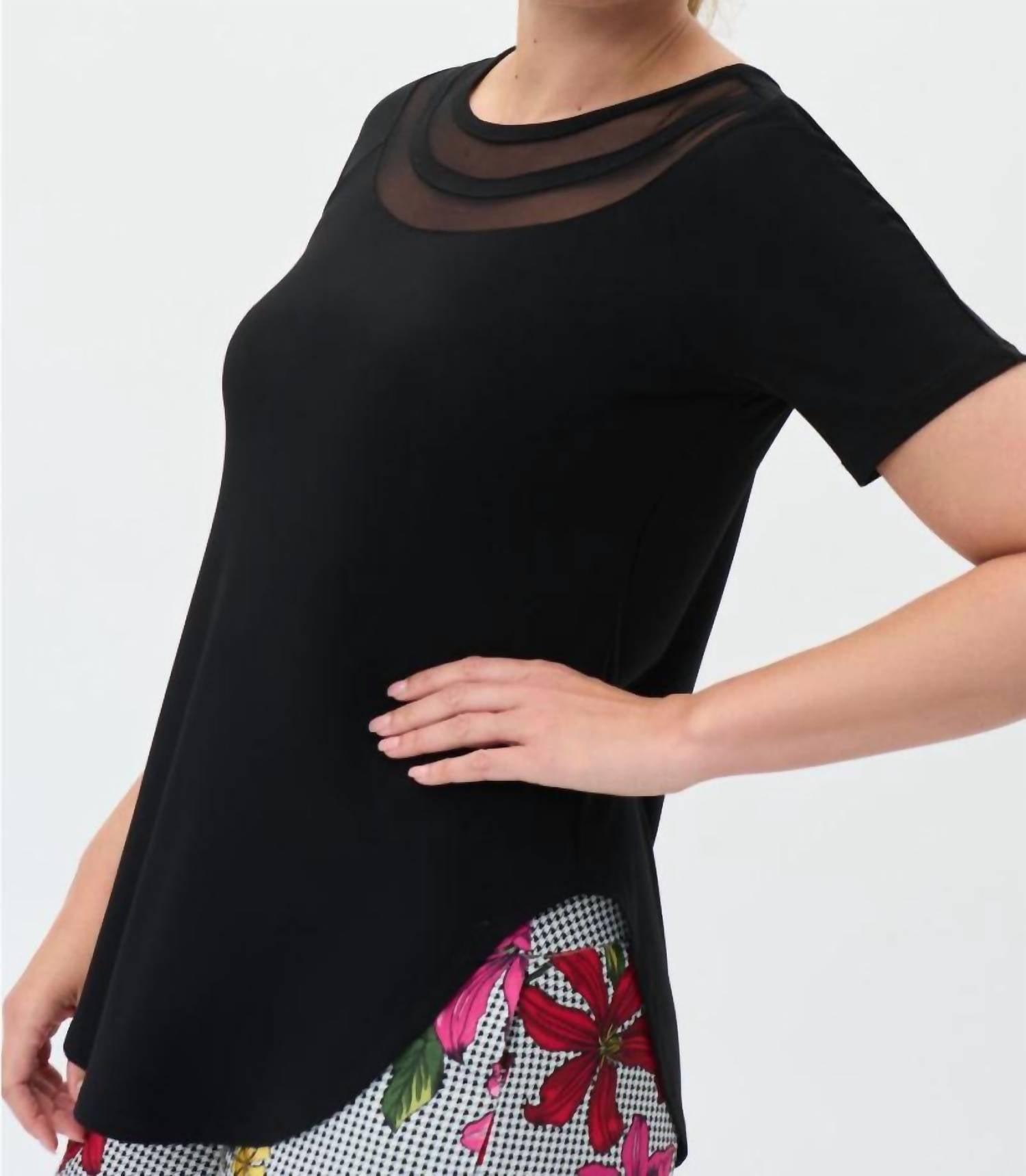 Contour Neckline Tunic in schwarz