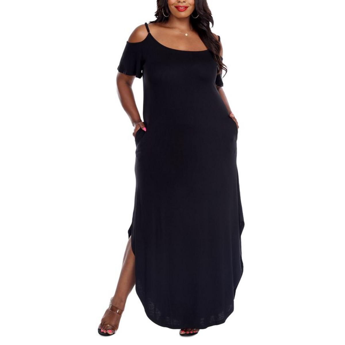 Plus Lexi Jersey mit Schulterausschnitten Maxikleid