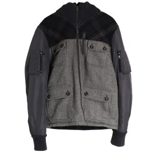 Dolce & Gabbana Karierte Utility-Jacke mit Kapuze aus mehrfarbiger Wolle