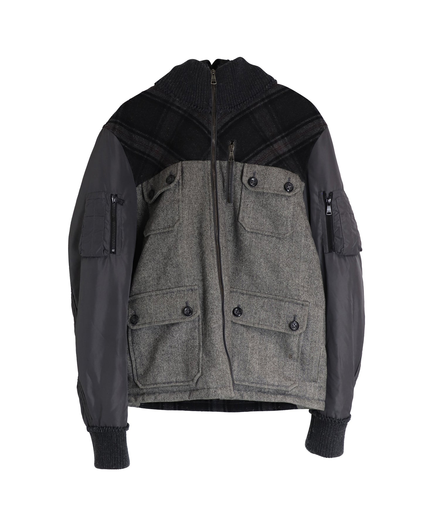 Dolce & Gabbana Karierte Kapuzenjacke Utility aus mehrfarbiger Wolle