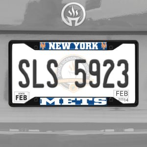 Fanmats New York Mets Metal License Plate Frame Schwarzer Abgang