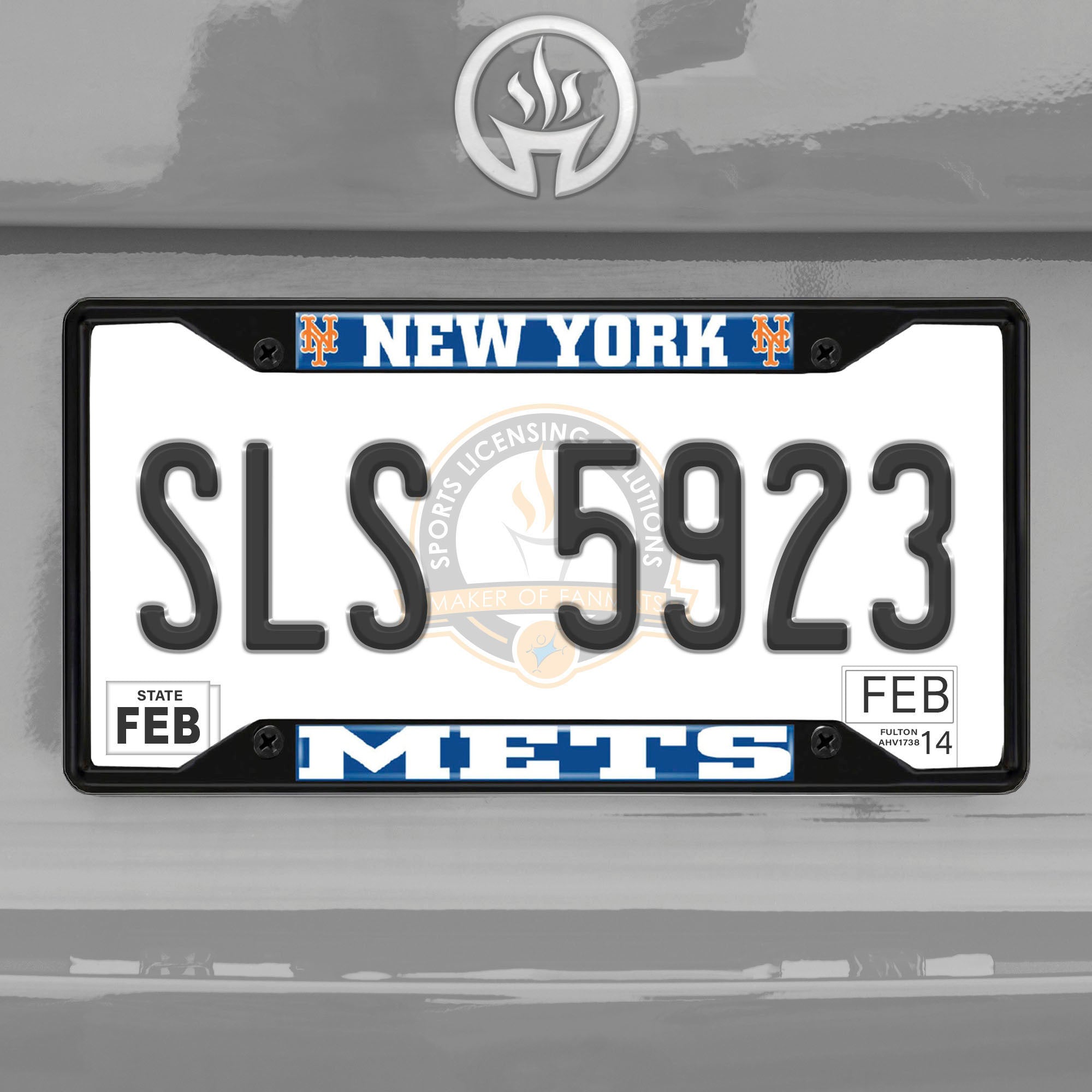 Fanmats New York Mets Metall-Kennzeichenrahmen schwarz Finish
