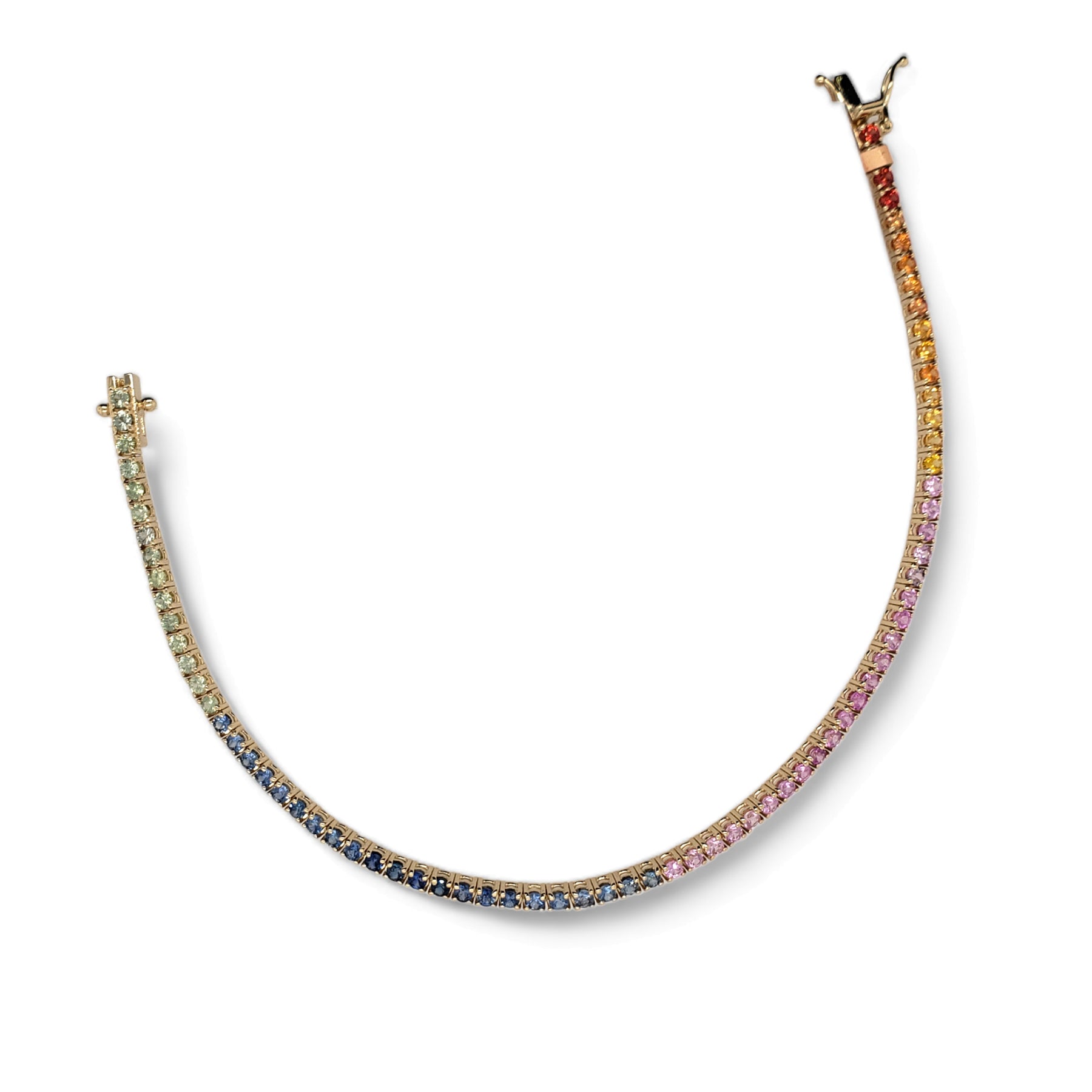 Diana M. 3.58 Karat mehrfarbiges Saphirarmband