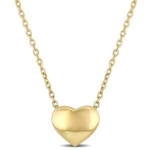 Mimi & Max Klassische Herz Halskette mit Kette in 10k Gelbgold – 17 in