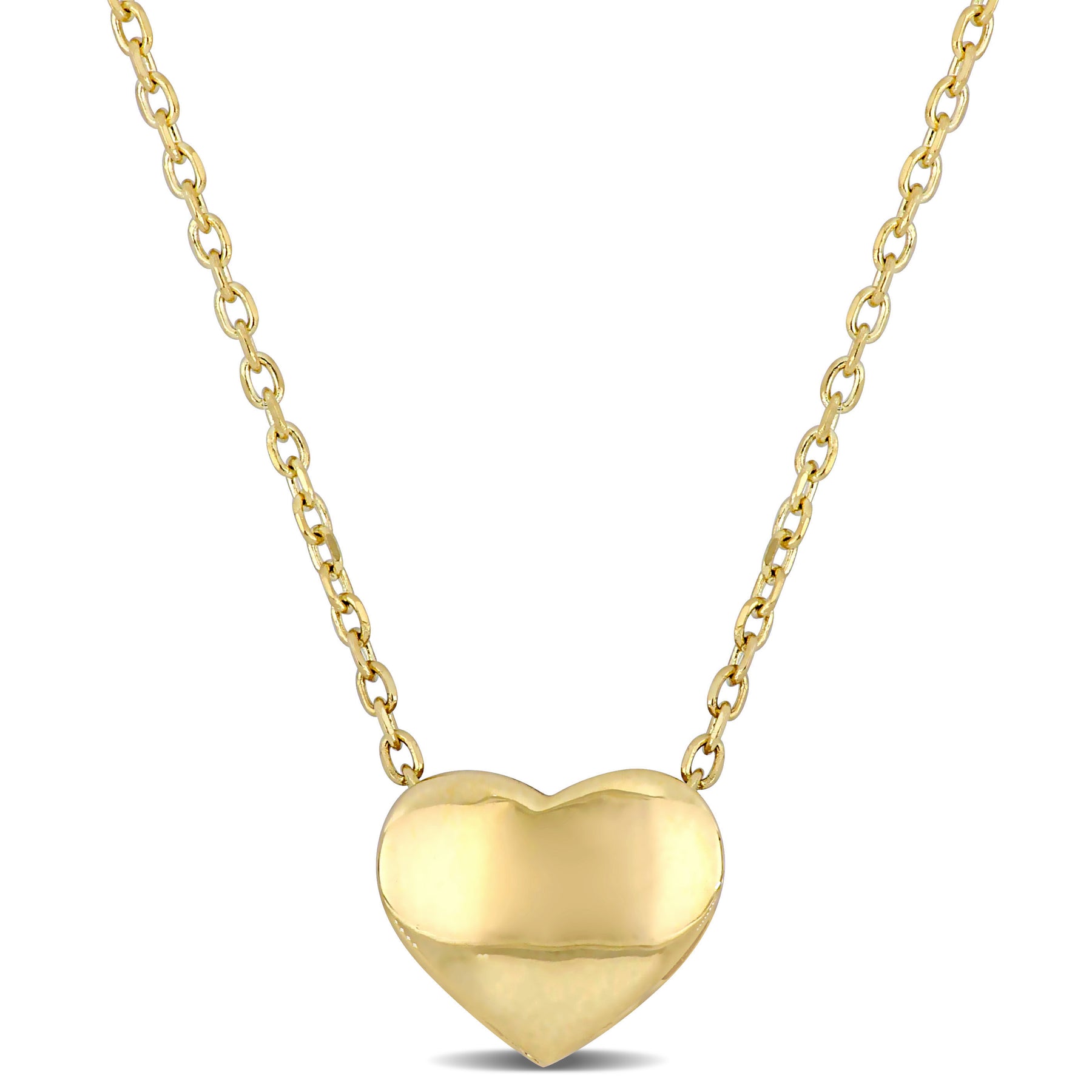 Mimi & Max Klassische Herz Halskette mit Kette in 10k Gelbgold – 17 in