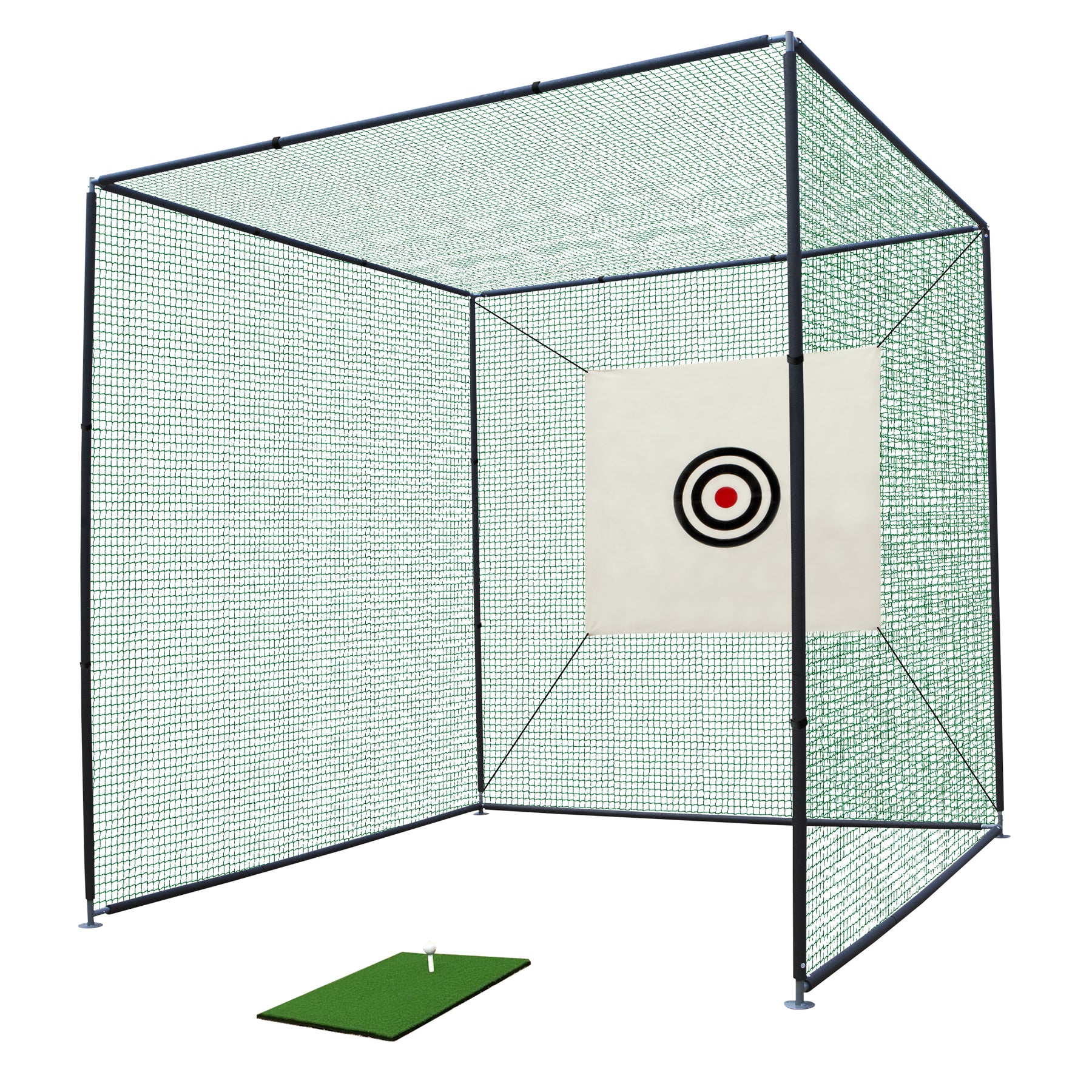 Streamdale 10X10X10FT Golf Practice Net Cage mit Metallrahmen Schlagnetz Kit Indoor Outdoor