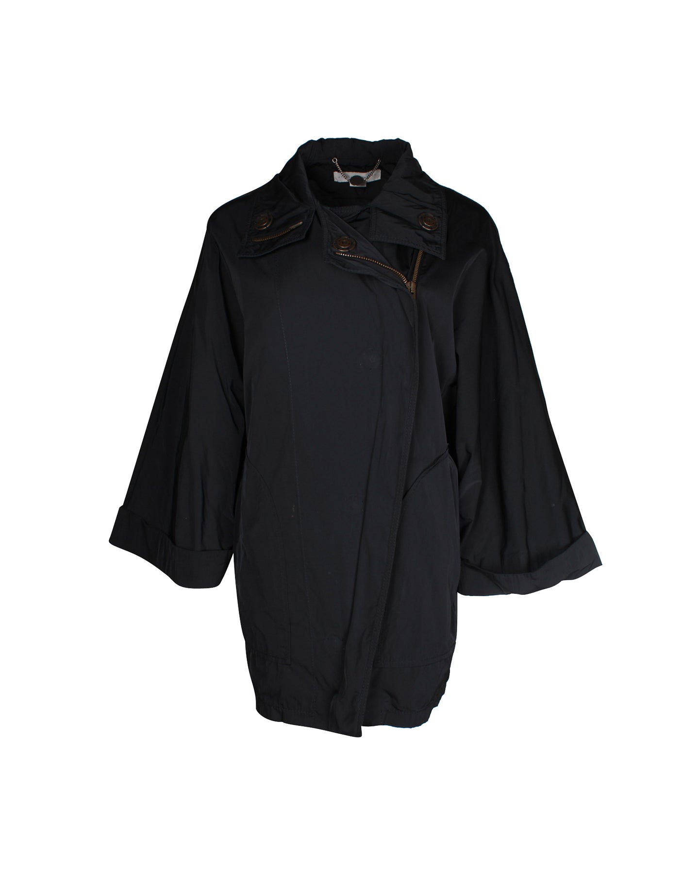 Stella McCartney Weite Ärmel Mantel aus schwarzem Polyester