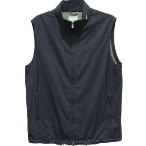 Brunello Cucinelli Zip Up Weste aus marineblauem Nylon