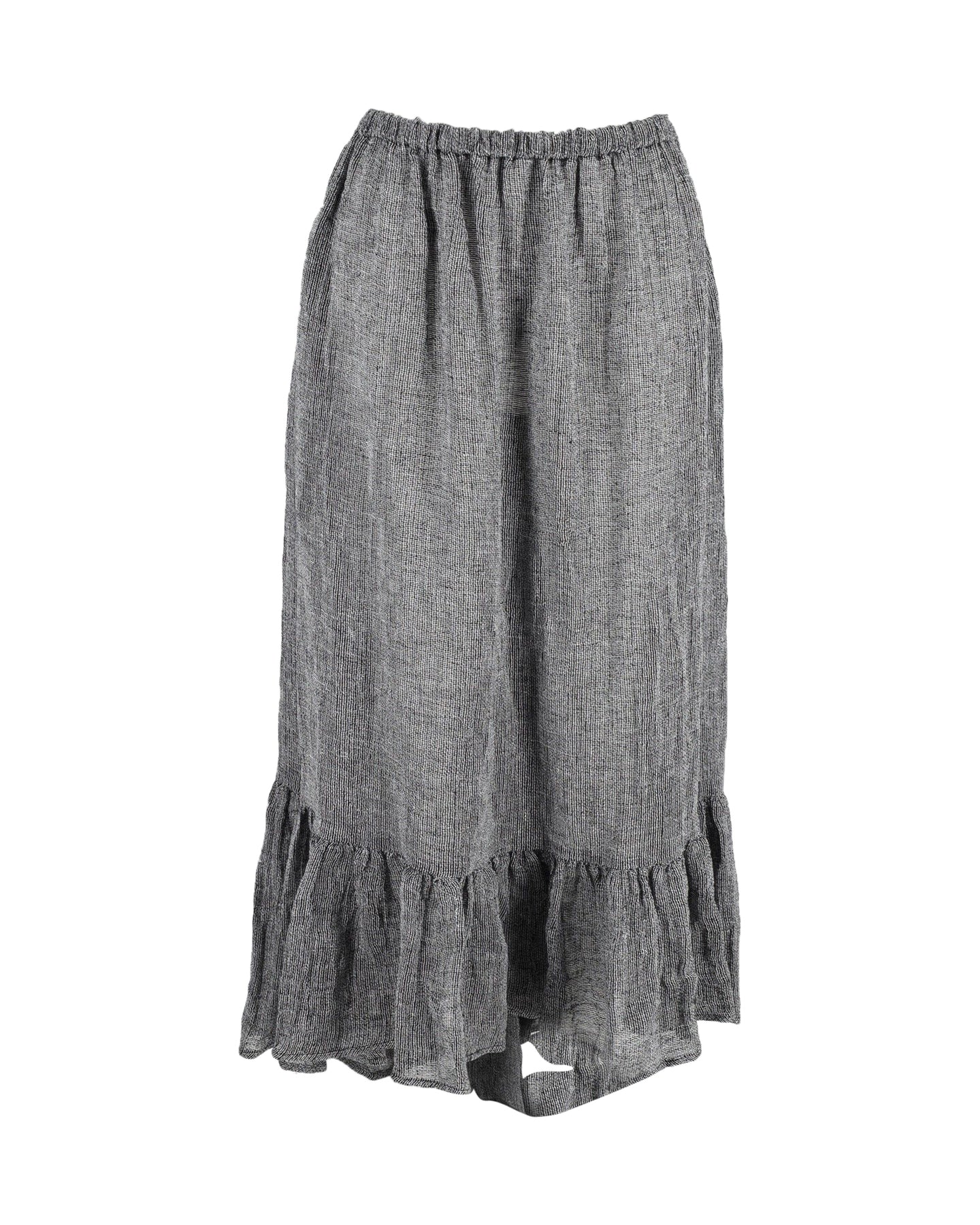 Lisa Marie Fernandez Asymmetrischer Midirock aus grauem Leinen
