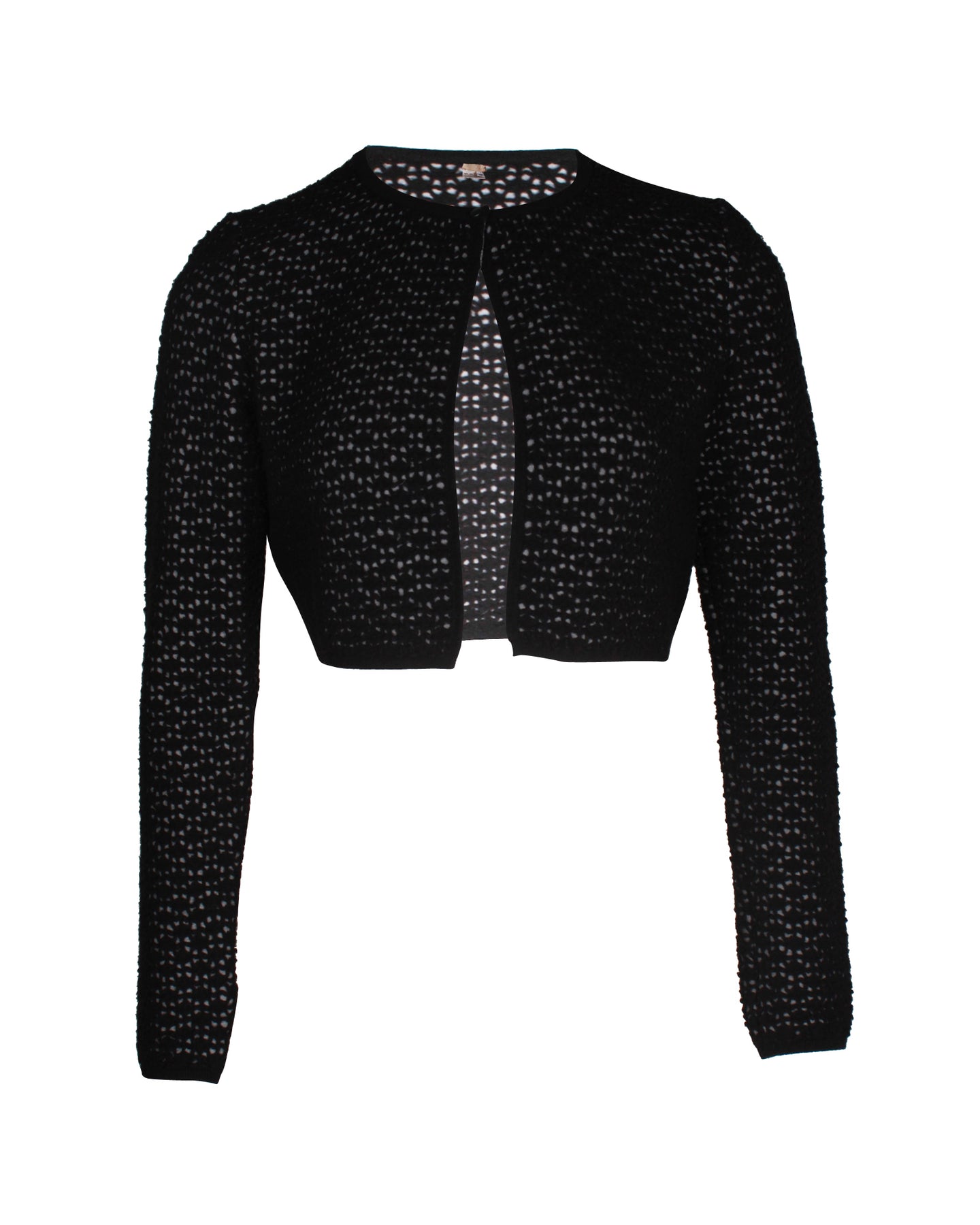Alaia Strickjacke aus schwarzer Wolle mit Perforation
