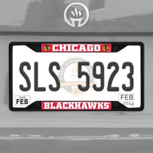 Fanmats Chicago Blackhawks Metall Nummernschild Rahmen schwarz Finish