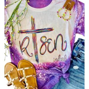Damen gestiegen Kreuz Tee in Lavendel / weiß 7803956756540