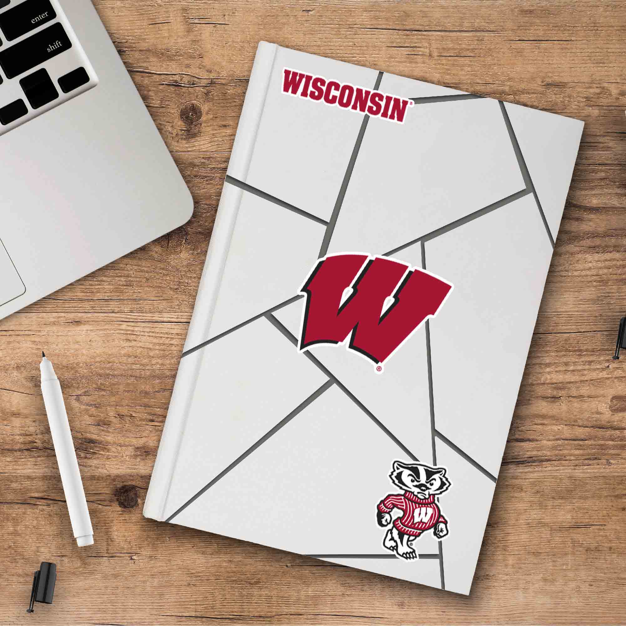 Fanmats Wisconsin Badgers 3 Stück Aufkleber Set