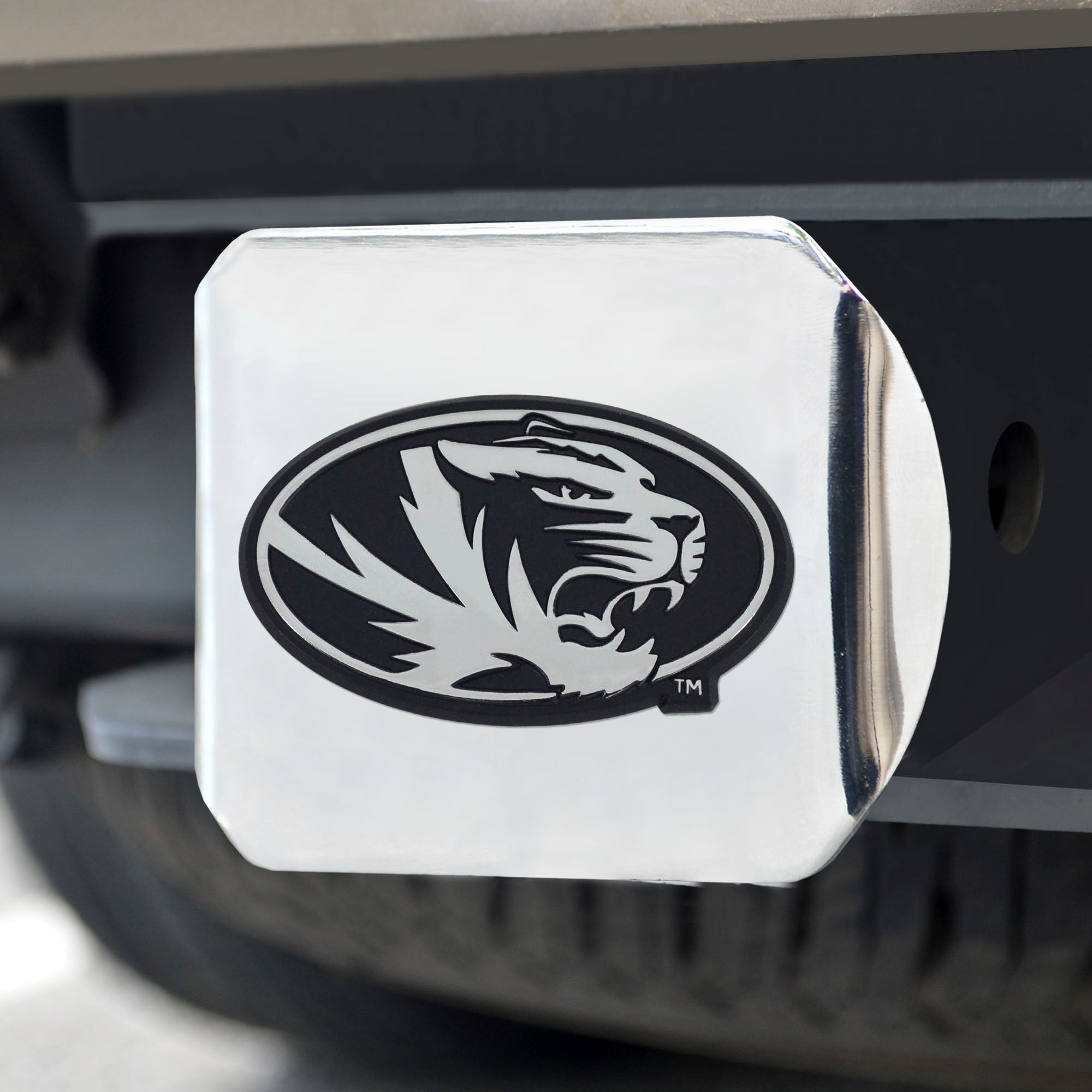 Fanmats Missouri Tigers Chrom Metall Hitch Cover mit Chrom Metall 3D Emblem