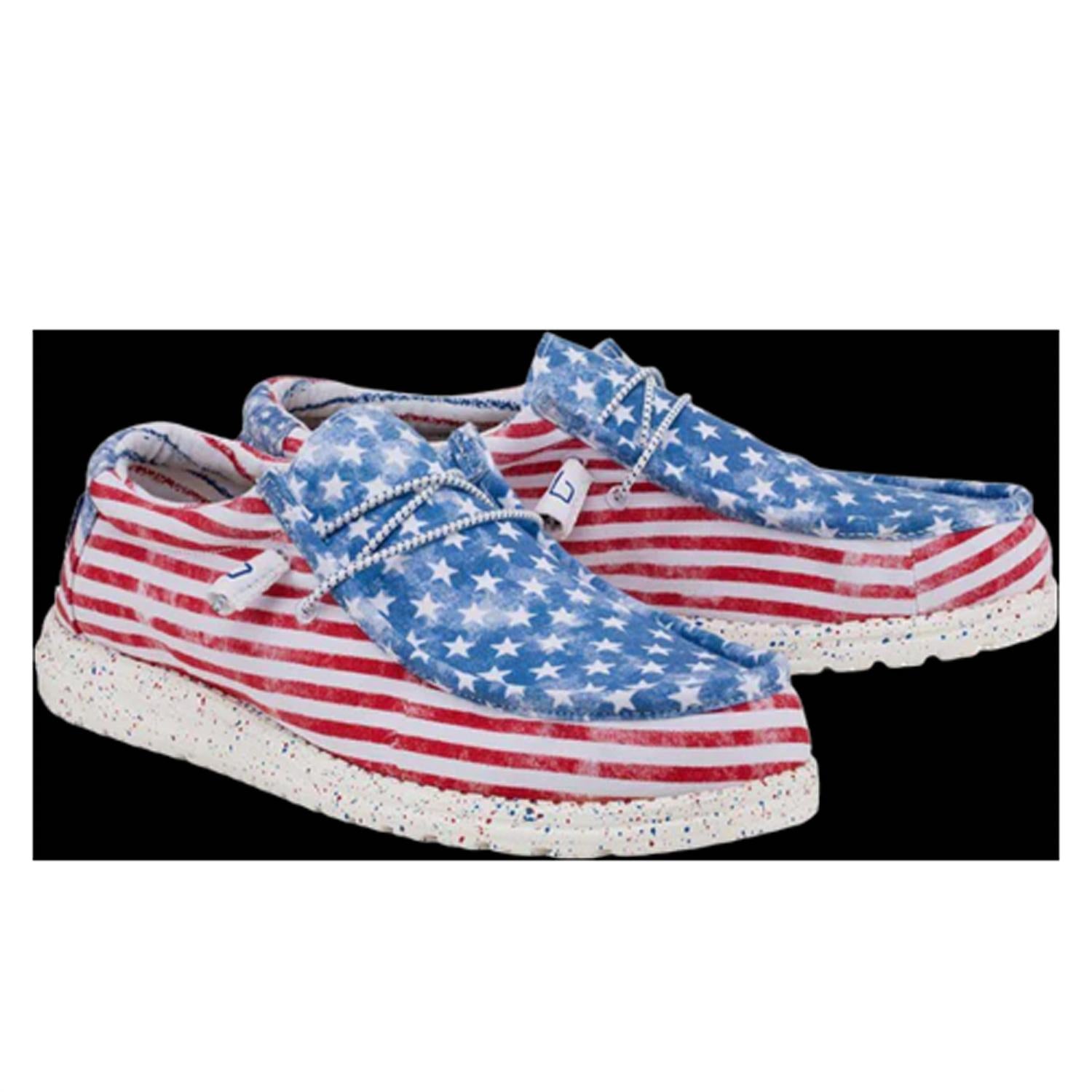 Wally Patriotic Sterne und Streifen Schuh in weiß/rot Streifen