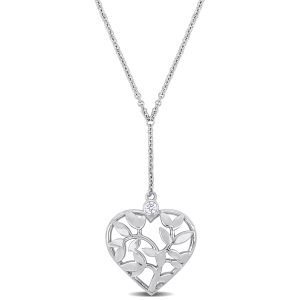 Mimi & Max Zirkonia Herz Tropfen Halskette in Sterling Silber – 16+2 in