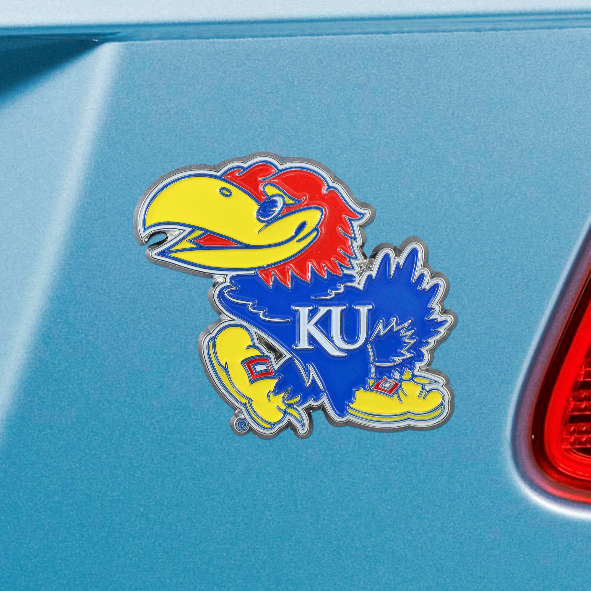 Fanmats Kansas Jayhawks 3D Farbe Metall Emblem
