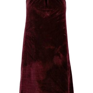 Naomi Velvet Halter Kleid in Rubin