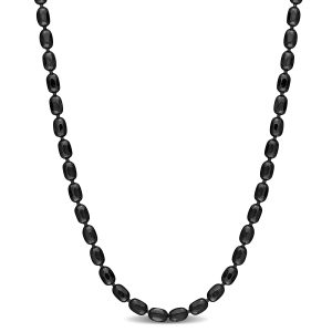Mimi & Max oval Ball Kette Halskette in schwarz vergoldet Sterling Silber – 16 in