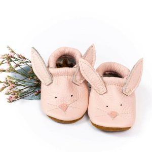 rosa Häschen // niedliche Krittel Lederschuhe Baby und Kleinkind Hase