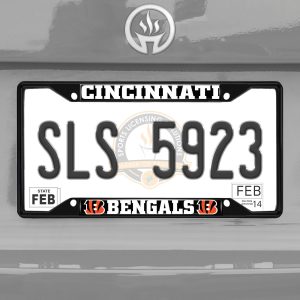 Fanmats Cincinnati Bengals Metal License Plate Frame Schwarzer Abgang