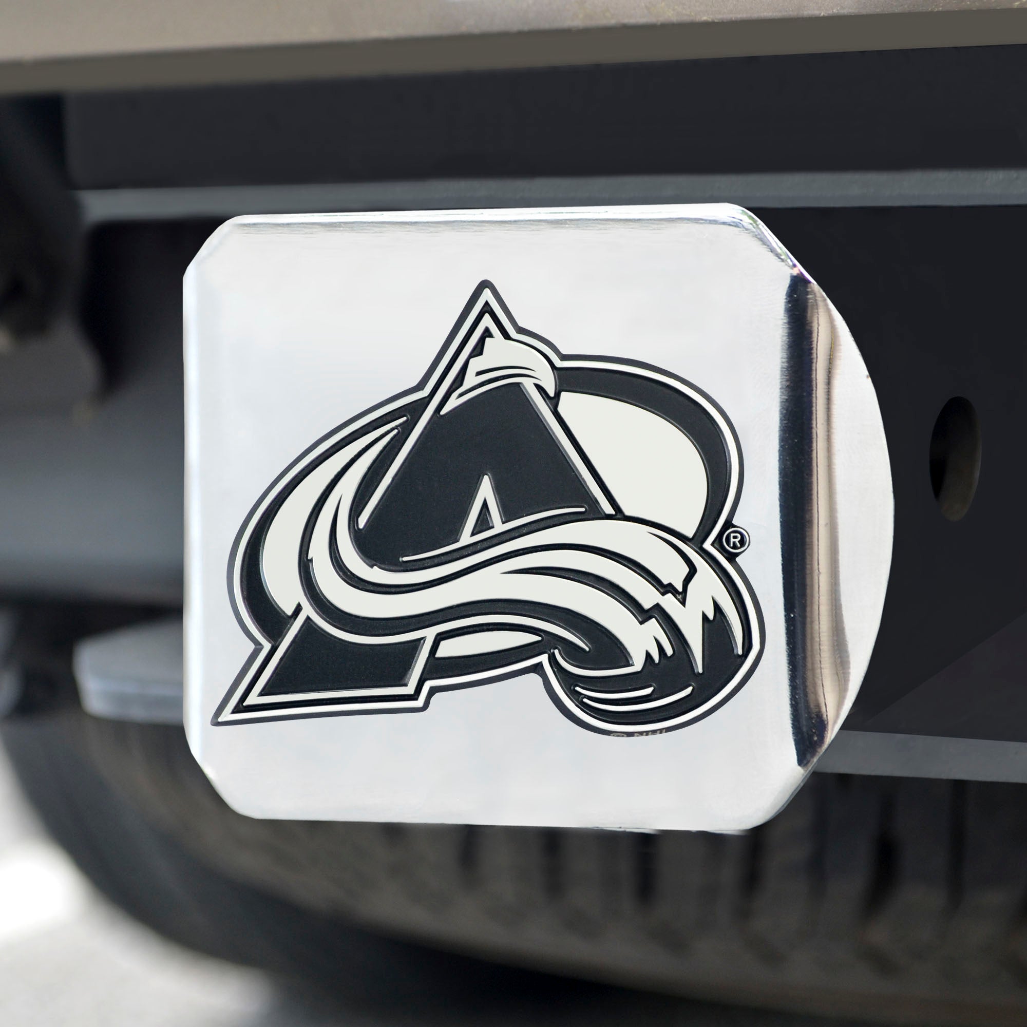 Fanmats Colorado Avalanche Chrom Metall Hitch Cover mit Chrom Metall 3D Emblem