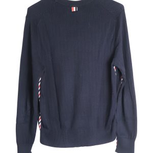 Thom Browne Strickpullover aus dunkelblauer Baumwolle