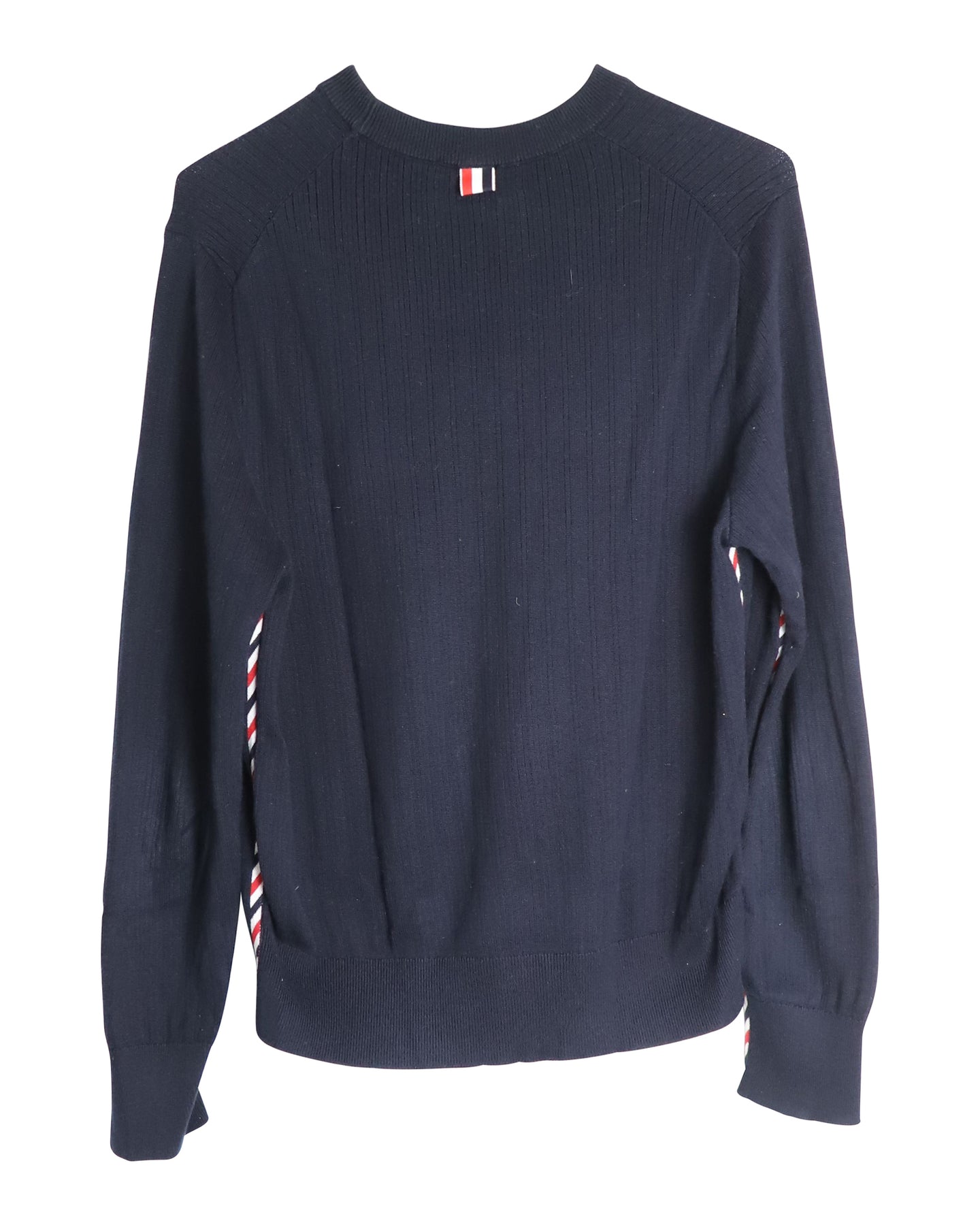 Thom Browne Strickpullover aus dunkelblauer Baumwolle