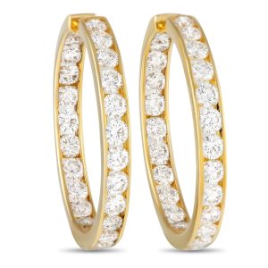 LB Exclusive 18K Gelbgold 7.20ct Diamant innen-aus Hoop Ohrringe -031524 – MF22