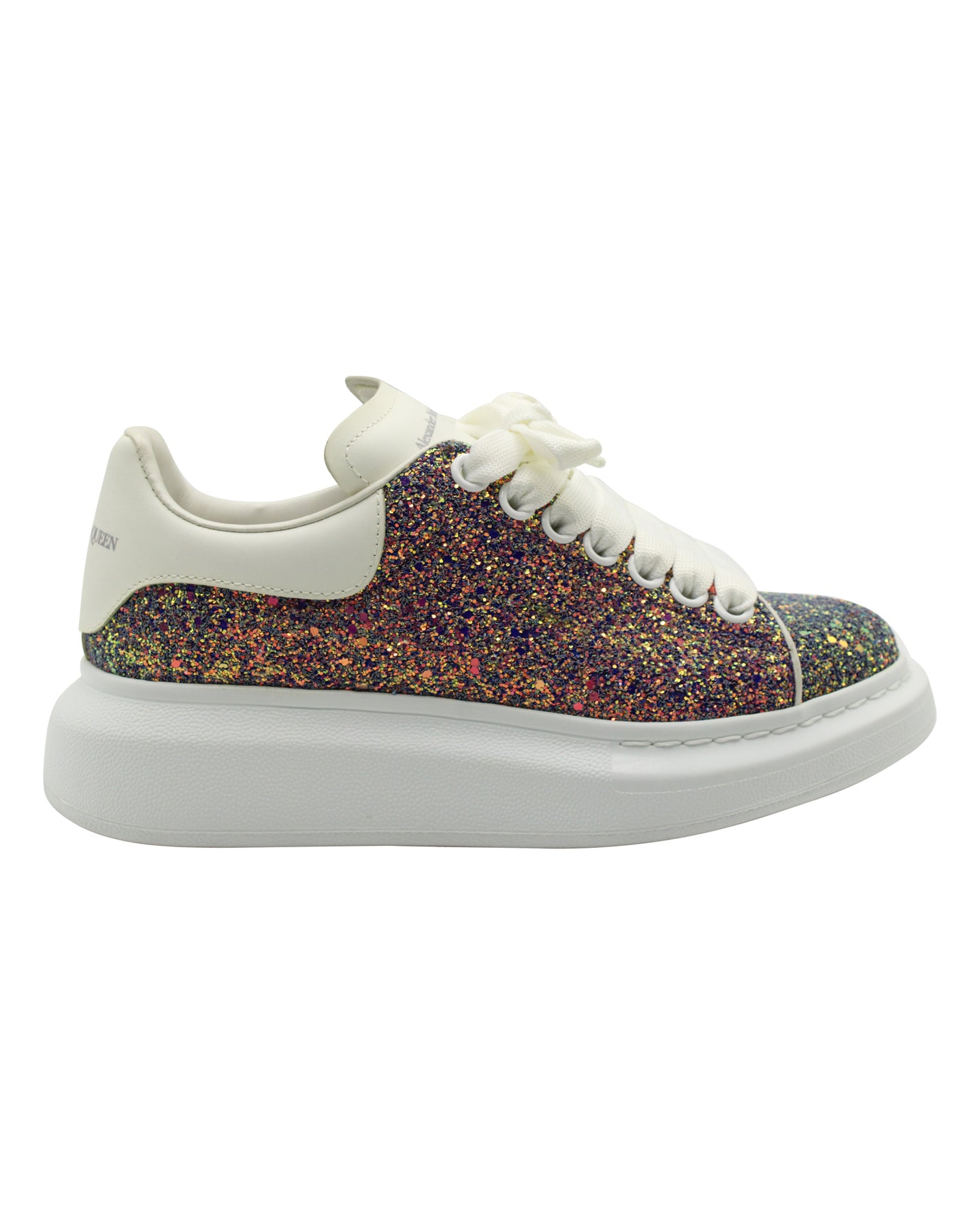 Alexander McQueen Übergroße Sneaker in mehrfarbigem Glitzer