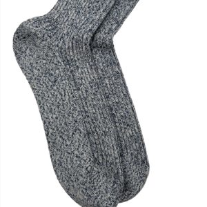 Brunello Cucinelli Blau Weiß Grau Melange Baumwolle Herrensocken