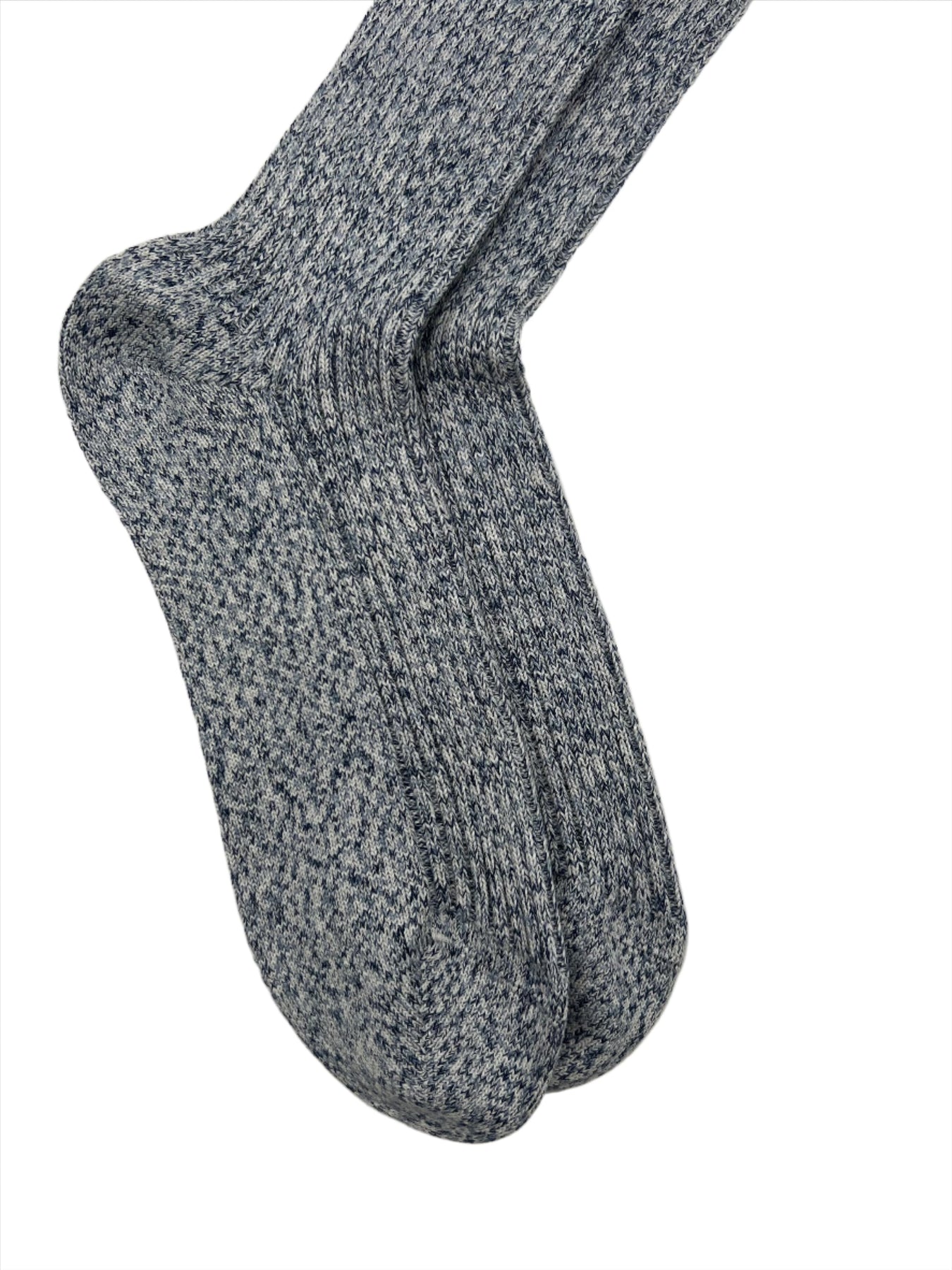 Brunello Cucinelli Blau Weiß Grau Melange Baumwolle Herrensocken