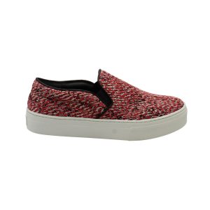 Celine Slip-On Sneaker aus rotem Baumwolltweed