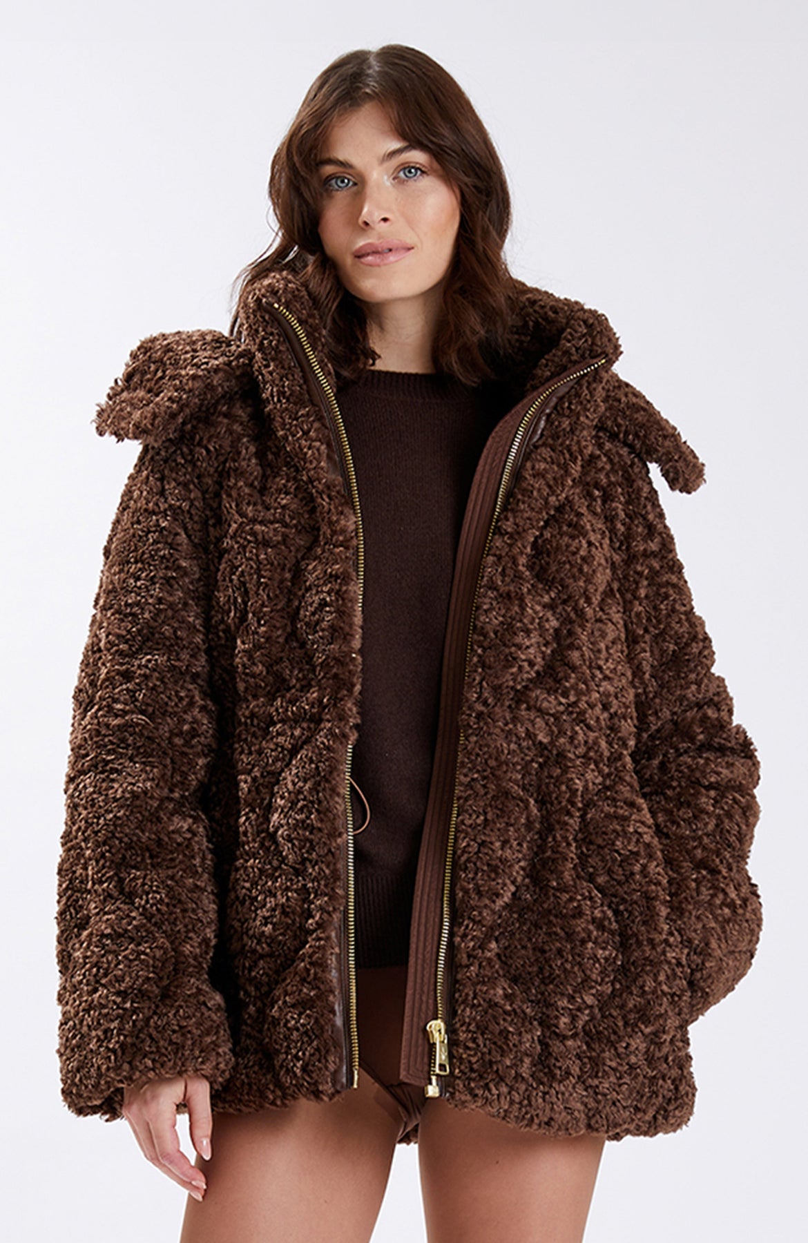 Nicole Benisti Damen Tory Übergroße Shearling Jacke