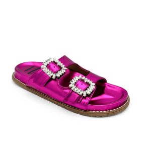 Damen stellar Strass Schnalle Rutschen in fuschia 7803978711100