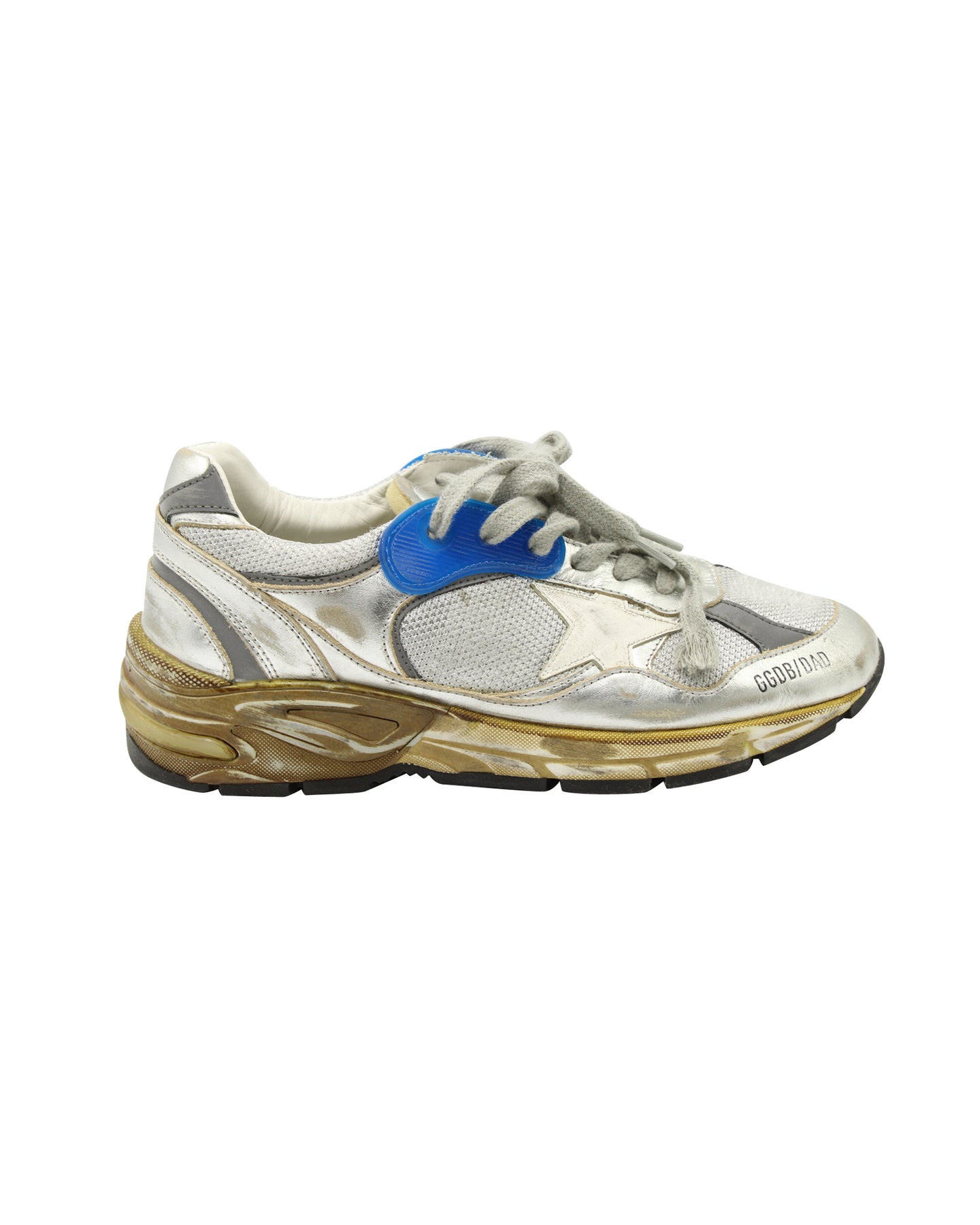 Golden Goose Dad Sneaker aus silbernem Leder