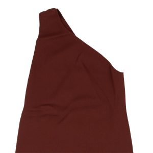 NWT BOTTEGA VENETA Brick rot eine Schulter stricken Midikleid