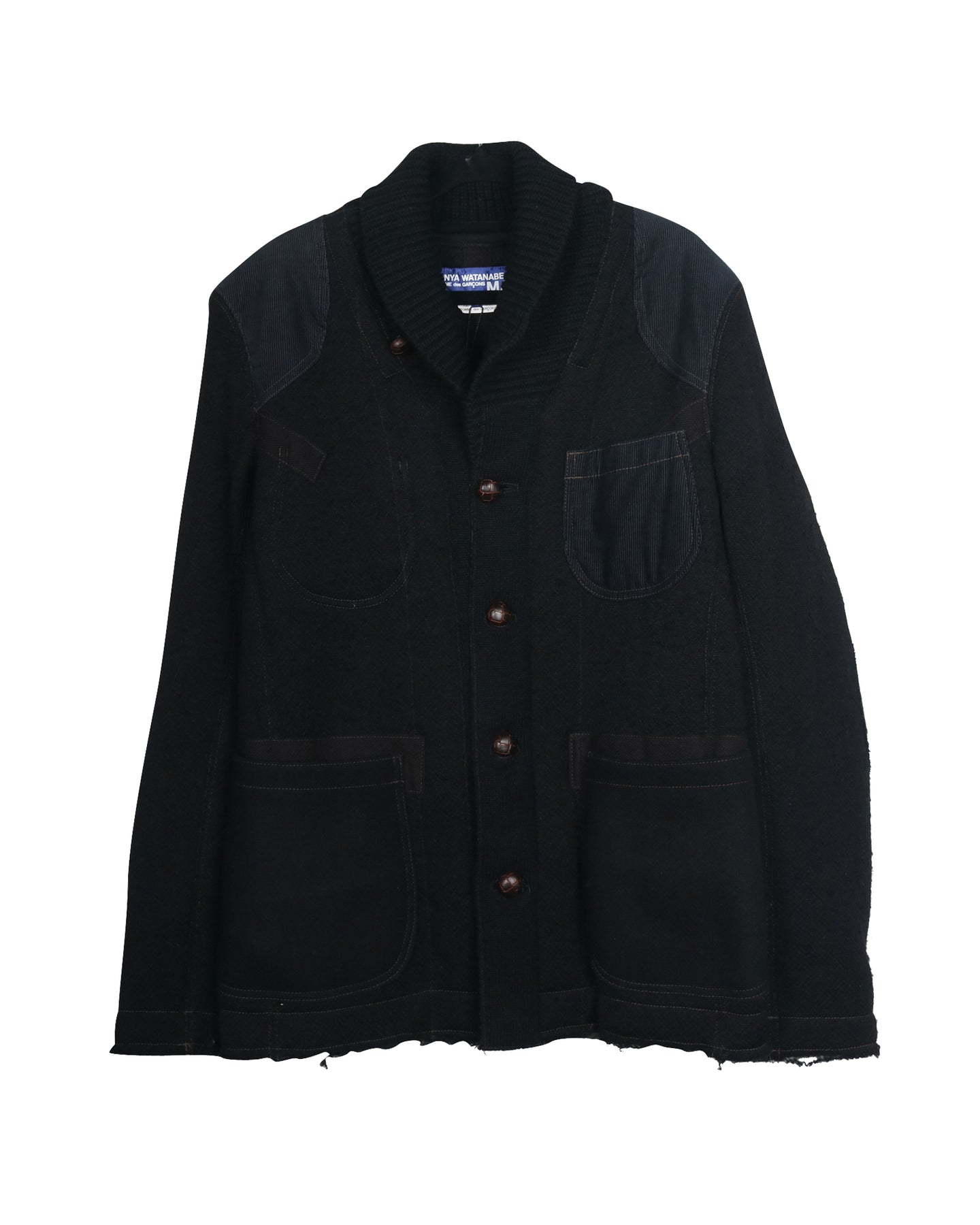 Junya Watanabe Comme Des Garcons Arbeitsjacke aus schwarzer Wolle