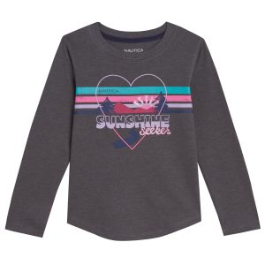 Nautica Sunshine Seeker Langarm-T-Shirt für kleine Mädchen (4-6X)