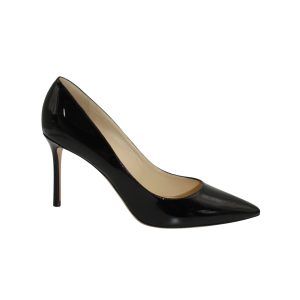 Jimmy Choo Romy 85 Pointed-Toe Pumps aus schwarzem Lackleder 7703689003068